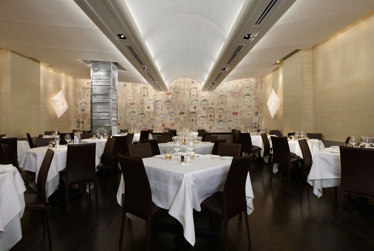 Candlelit dining room at Caravaggio Ristorante